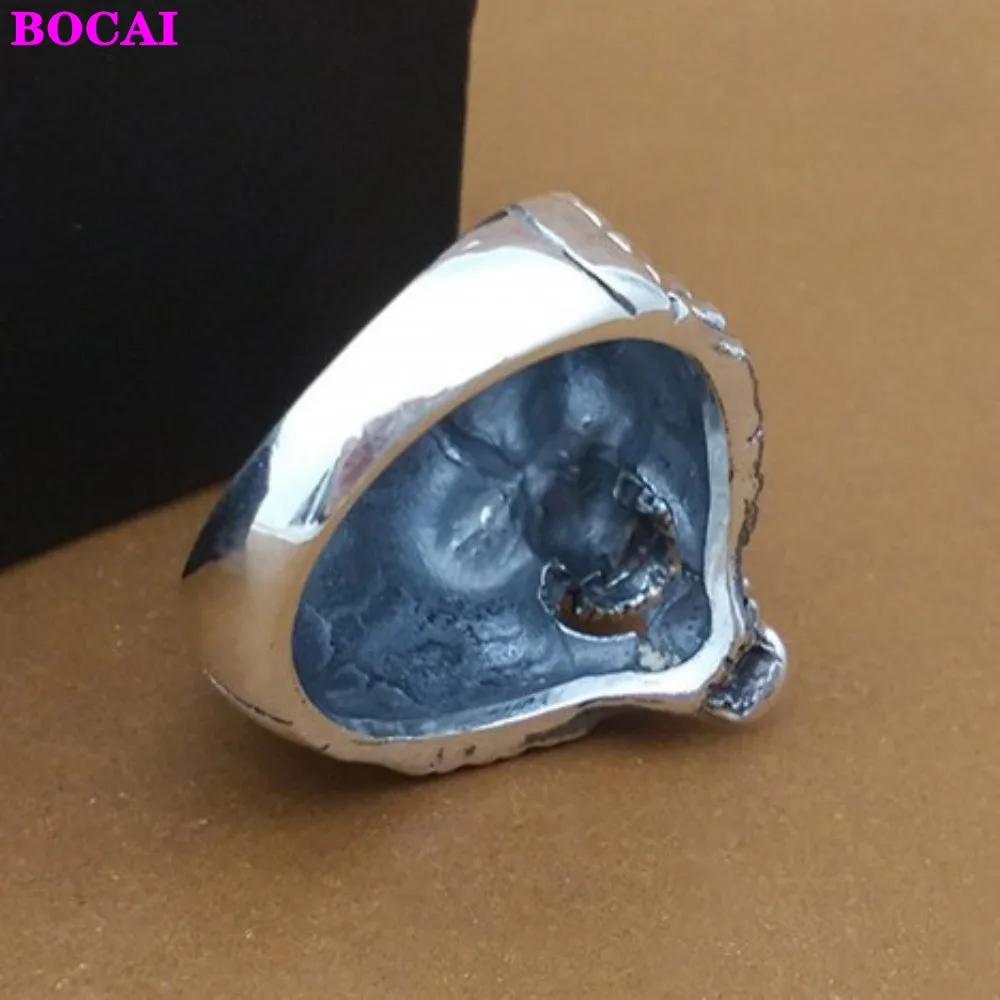S925 Оригинальное кольцо из тайского серебра мужское с монетами черепом |