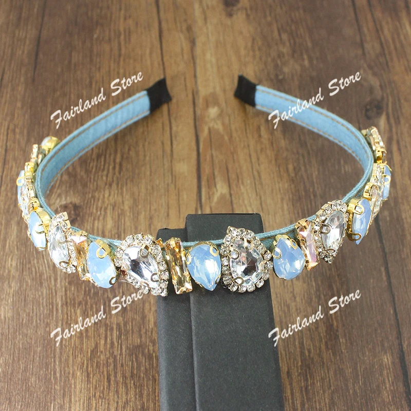 Украшенная кристаллами ободок для волос Fairland Korean Fashion Sparkly Clear Full Crystal Hairband Rhinestone Headbands For Women Party on.