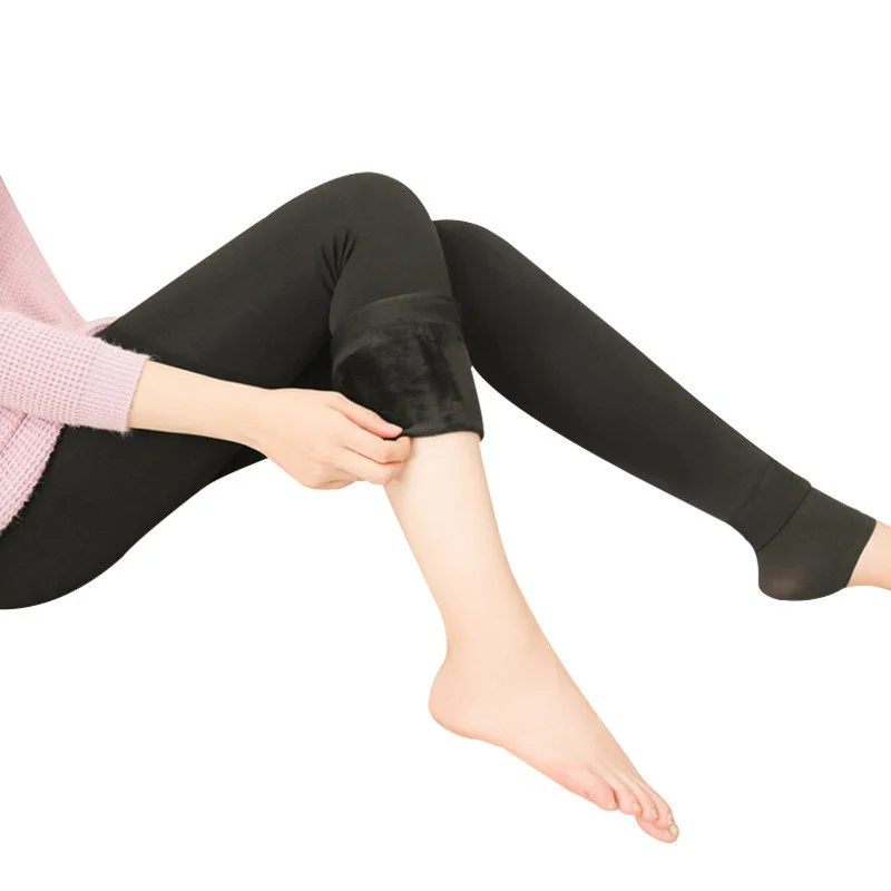 Women's Pants Plus Velvet Winter Thickening Ladies Leggings 8 Colors High Waist Seamless Leggings Fat Tights for The Cold Tights