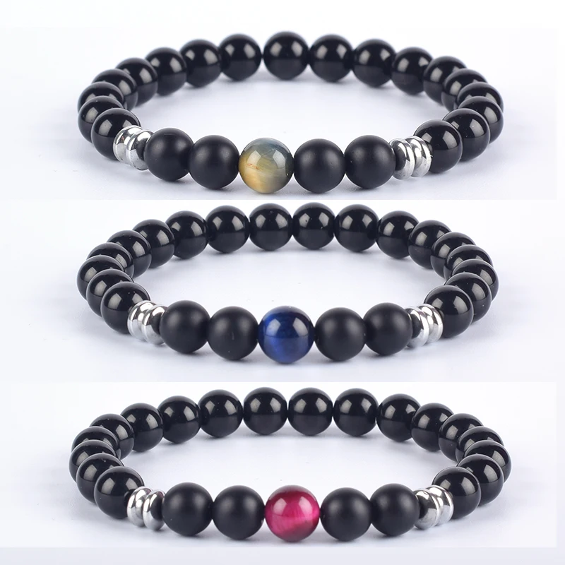

Fashion Tiger Eye Stone Magnetic Stainless Steel Bracelet Homme Women Weight Loss Slimming Health Care Therapy Jewelry Wholesale