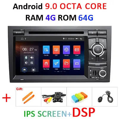 DSP ips 4G 64G 8 CORE 2 Din Android 9 Автомобильный мультимедийный dvd-плеер gps для Audi A4/S4/RS4/B6/B7/SEAT/Exeo автомобильный Радио стерео DVR obd2 - Цвет: 4G 64G IPS DSP