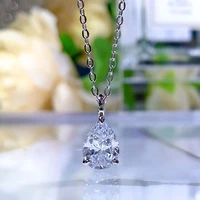 s925 sterling silver white 5a zircon pear pendant necklace for women sparkling wedding party fine jewelry gifts for mom girls