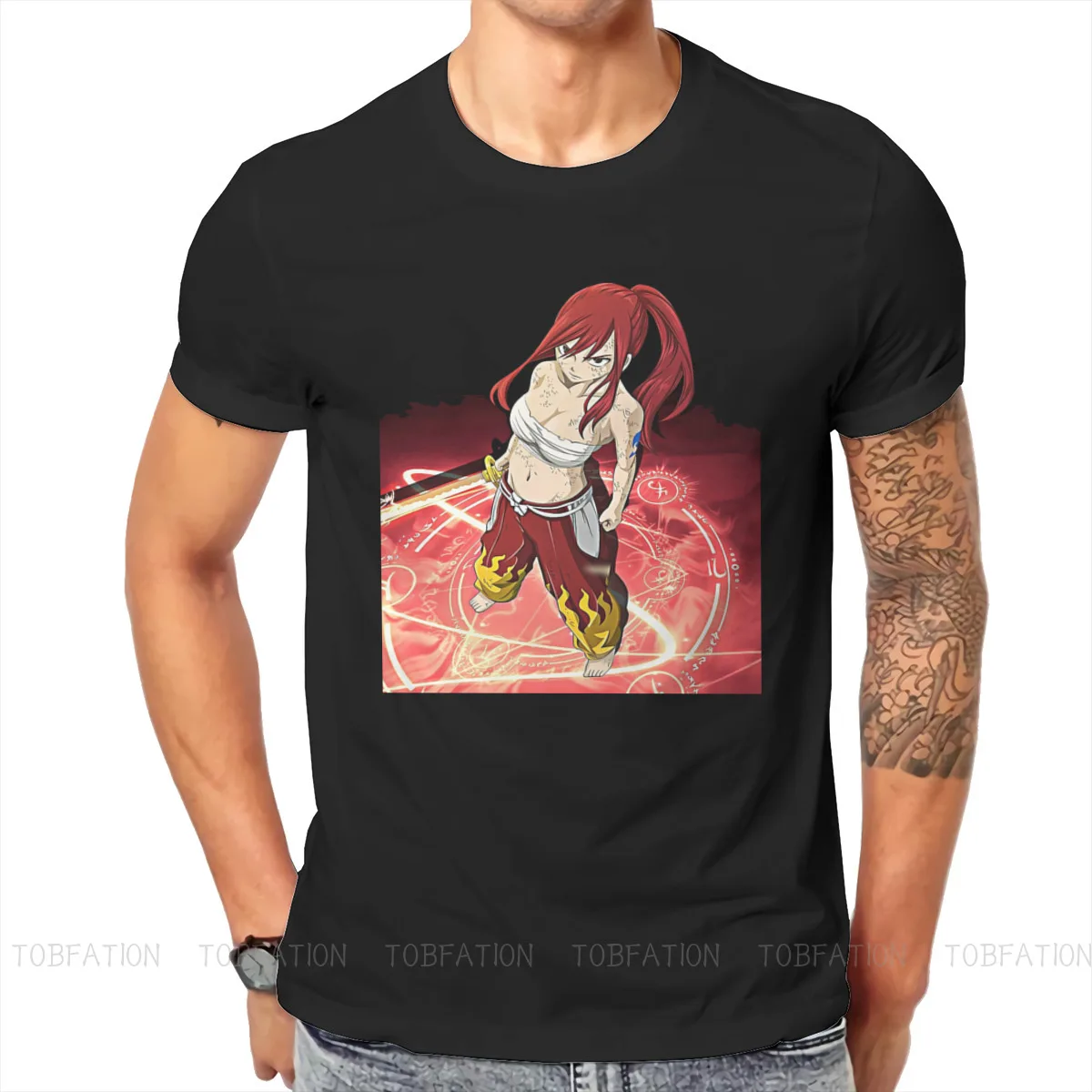 

Erza Scarlet Cool Fairy Tail Japanese ACG Natsu Lucy T Shirt Classic Graphic Crewneck TShirt Big sales Harajuku Men's Clothes