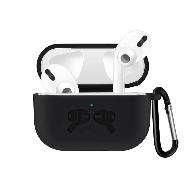 Силиконовый чехол для Airpods Pro, чехол, беспроводной Bluetooth для apple airpods pro, чехол, чехол для наушников, чехол для Air Pods pro 3, Fundas - Цвет: Black