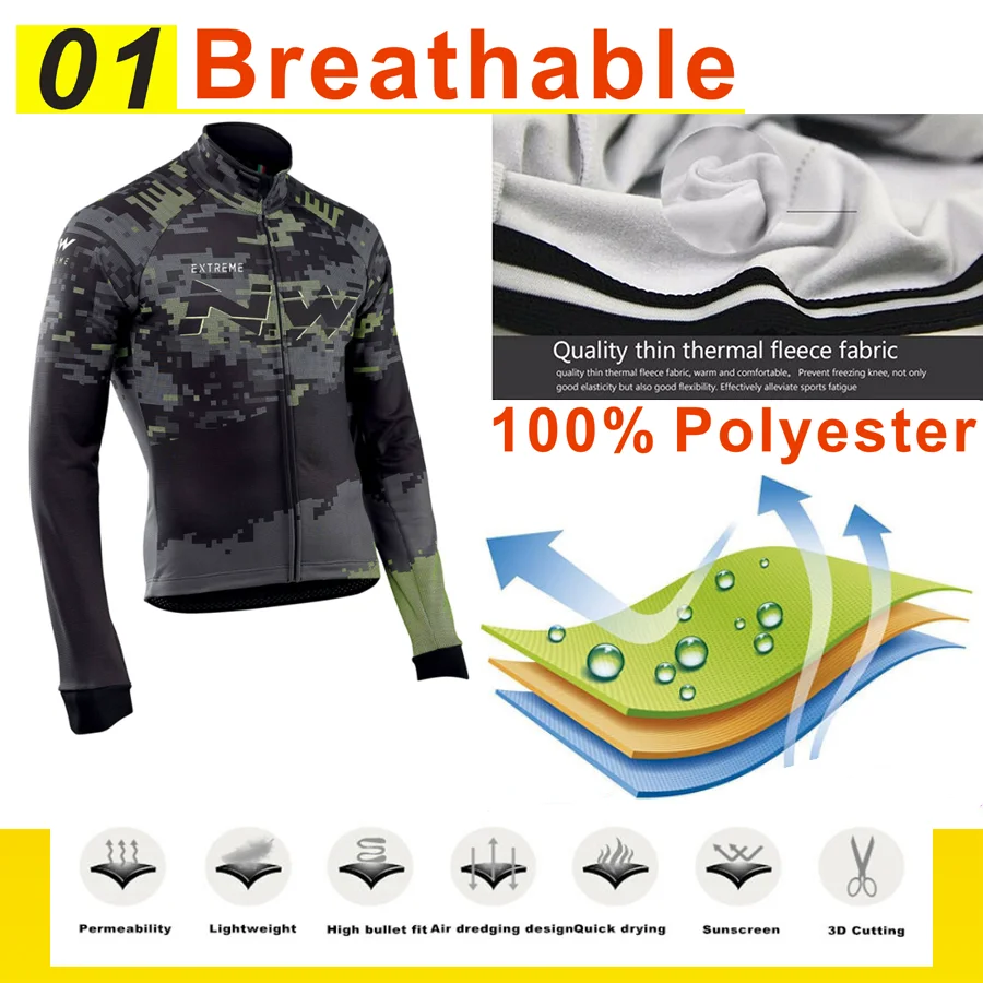 Теплая Флисовая одежда для велоспорта Ropa ciclismo Мужской трикотажный костюм