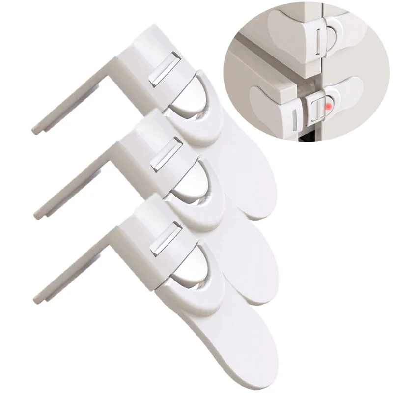 Cerraduras de seguridad para beb&eacute;s, cierre de caj&oacute;n antipinchazos, para el hogar, color blanco, hebilla de bloqueo de refrigerador, protecci&oacute;n para ni&ntilde;os-1