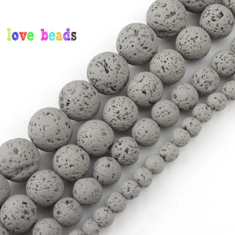 

4/6/8/10mm Natural Grey Hematite Lava Stone Round Beads Spacer Loose Matte Beads For Jewelry Making Diy Bracelet Necklace 15"