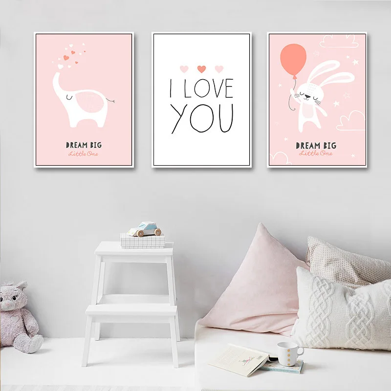 Настенный плакат для детской комнаты простые цитаты печать на холсте кролик