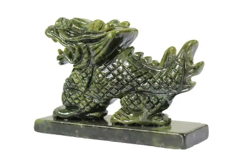 Нефритовое зодиакальное украшение в виде драконов домашнее для