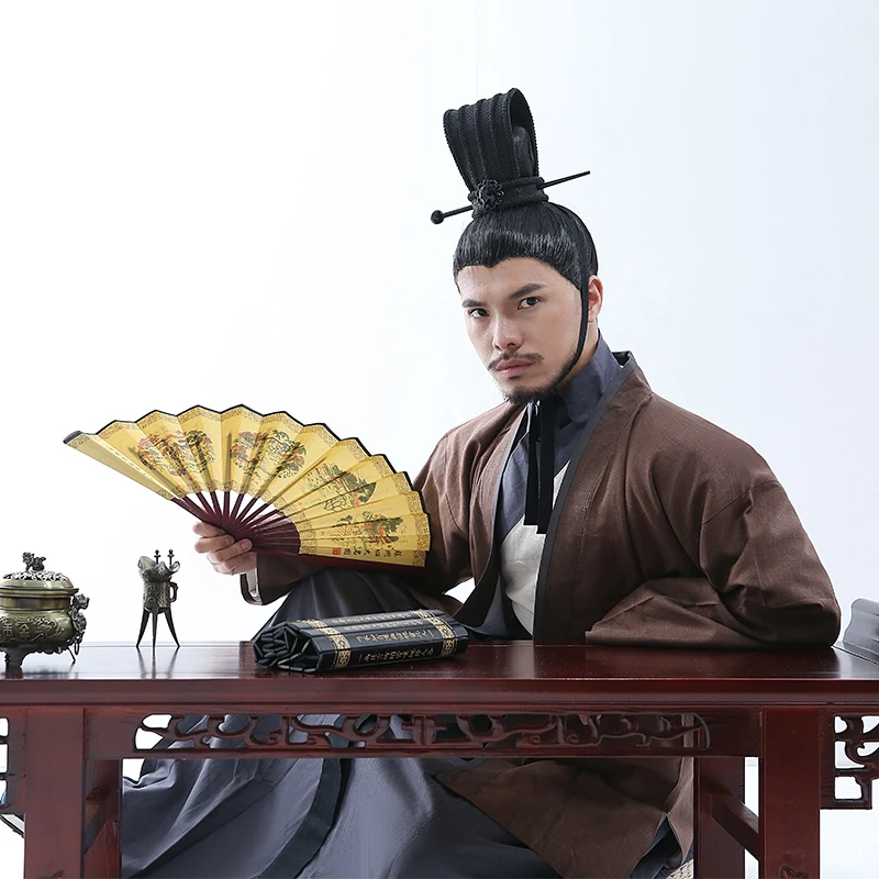 

Hanfu Men cosplay Chinese traditional dress Ancient warrior Casual costumes Kung Fu Scholar stage performance actor costumes