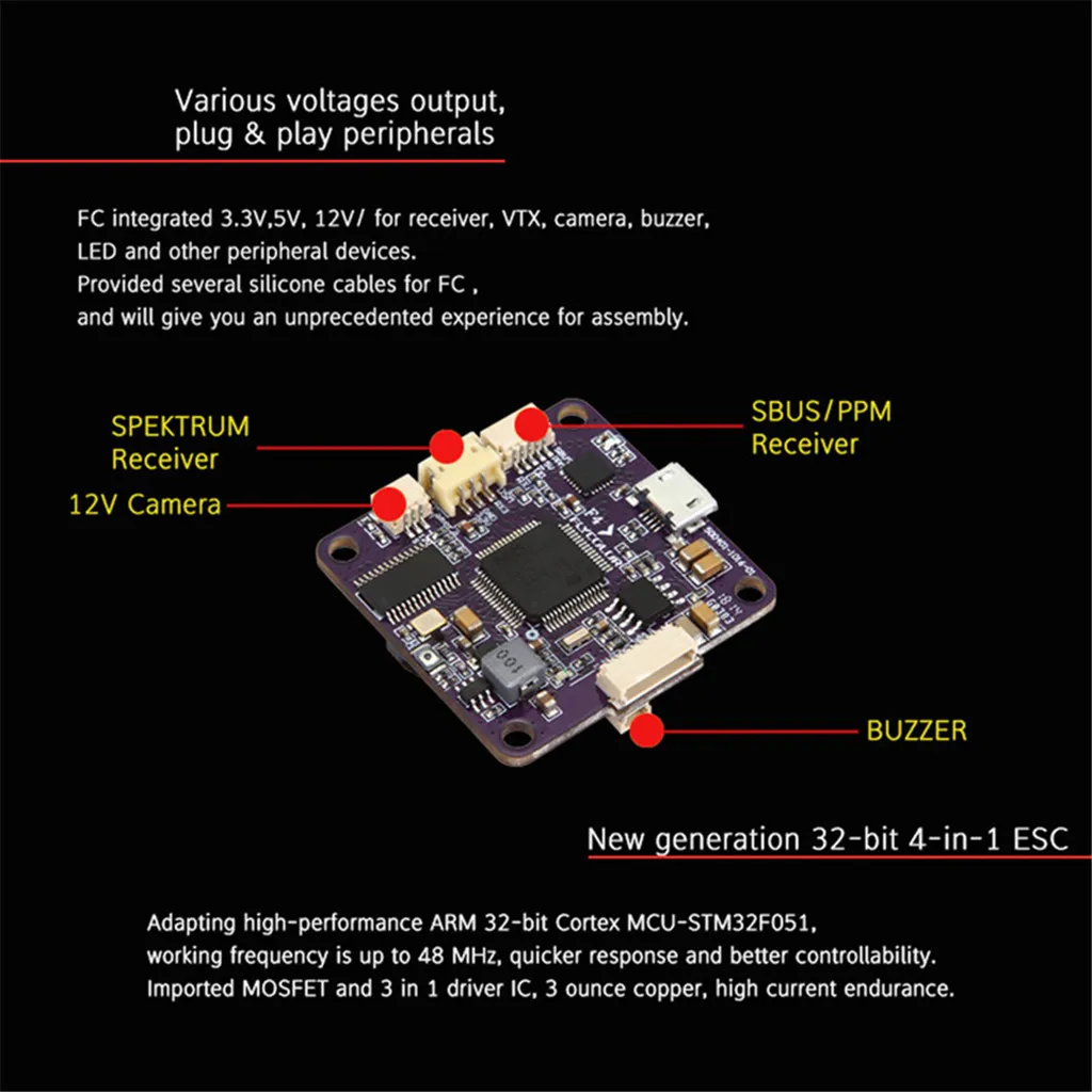 Flycolor X Tower F4 40A 3 6S Контроллер полета BL_32 ESC для FPV гоночного дрона|Авиационные детали