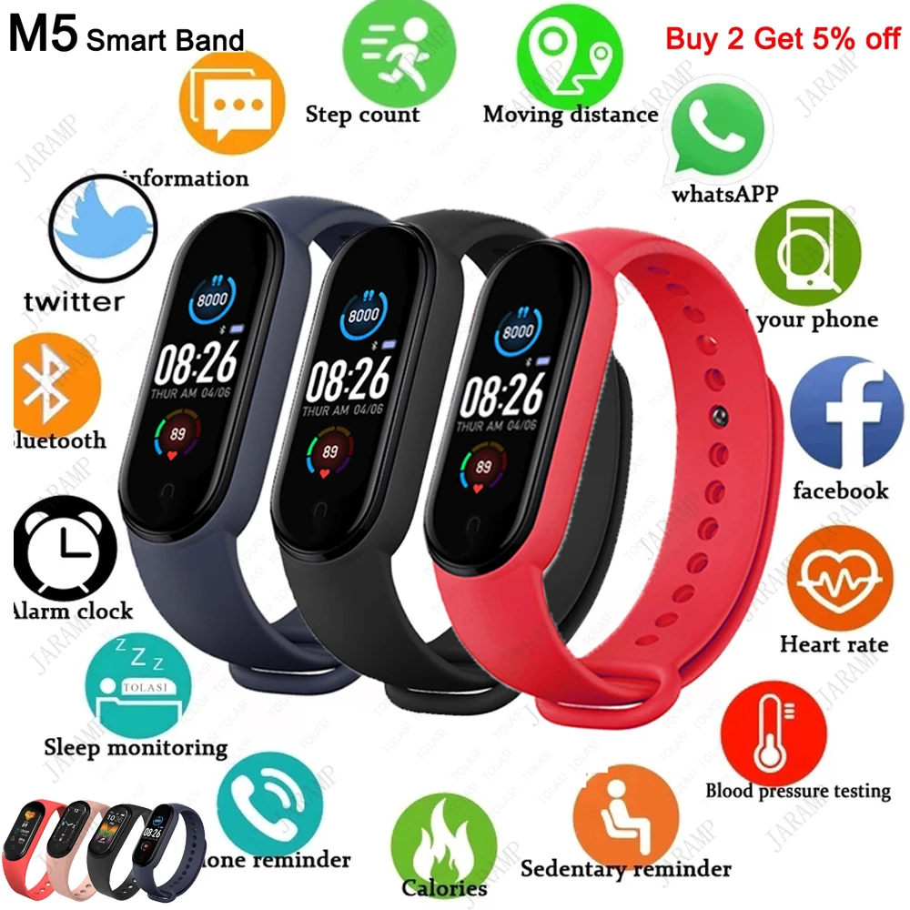 

M5 Smart Band Fitness Tracker Wristband Bracelet Pedometer Sport Smart Watch Bluetooth 4.0 Band M5 Color Screen Smart Bracelet
