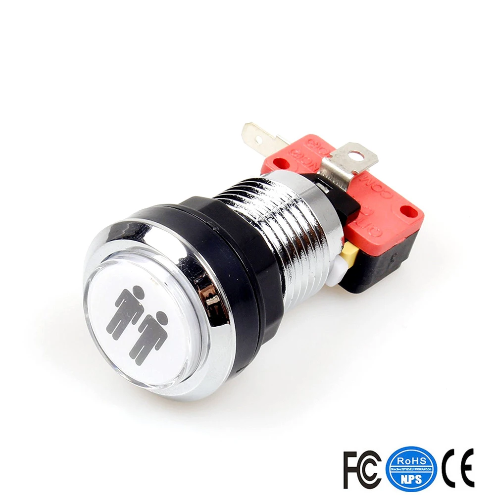 Аркадные кнопки хромированный посеребренный 5 В/12 В светодиодный кнопочный 1P / 2P