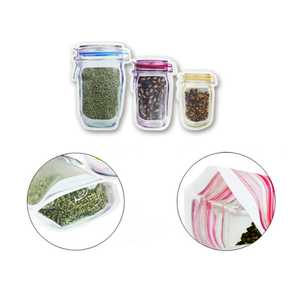 

100Pcs/set Airtight Reusable Portable Sealed Transparent Food Storage Bag Snack Moisture-Proof Fresh-Keeping Bag
