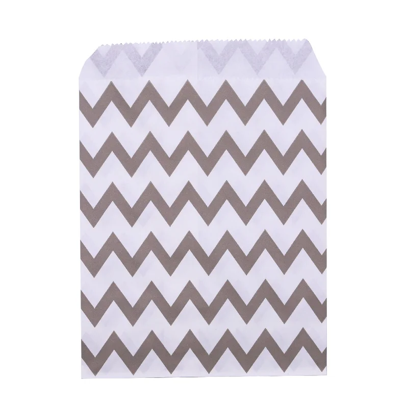 DB11 25/50pcs 18*13cm Kraft Paper Bags Wave Stripe Dot Gift Bag for Wedding Birthday Candy Snack Bag Festival Party Wrapping Supplies - Цвет: DB11