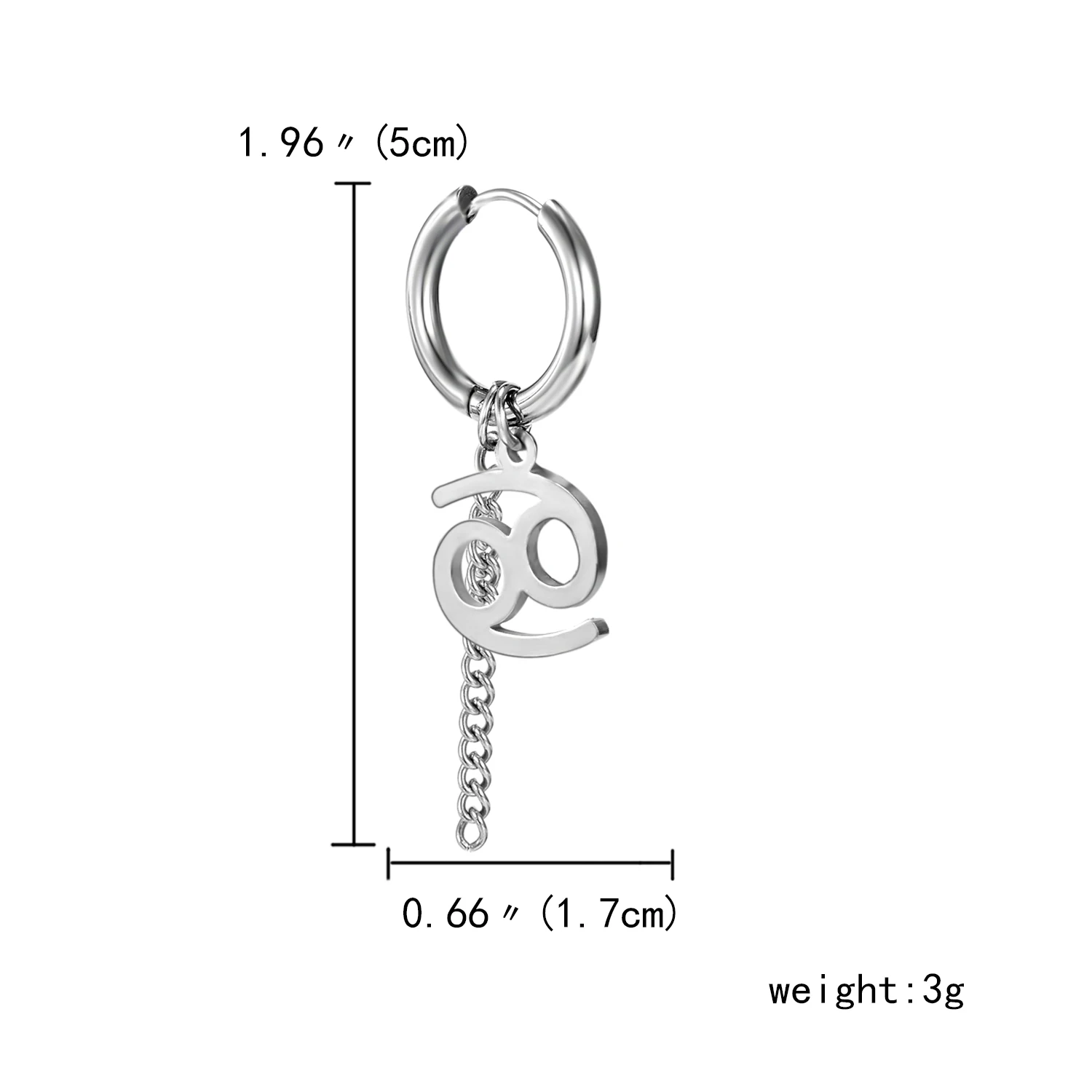 

1pc Star Zodiac Sign Pendant 12 Constellation Earrings Stainless Steel Charm Scorpio Earrings Jewelry For Men and Women