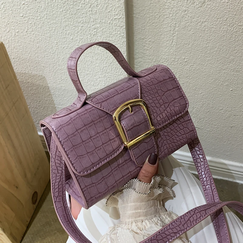 

Crocodile Pattern Square Tote Bag 2020 Fashion New High-quality Pu Leather Women's Designer Handbag Small Shoulder Messenger Bag