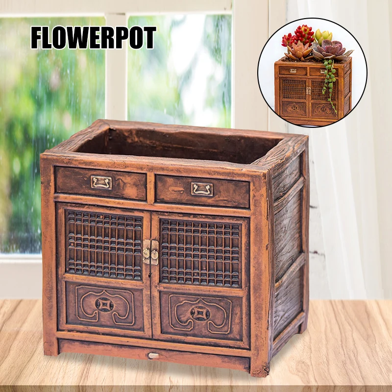 

Горшки для цветов смолы ретро новинка горшок настольные растения на балконе горшок для суккулент контейнерный дом Декор TN88