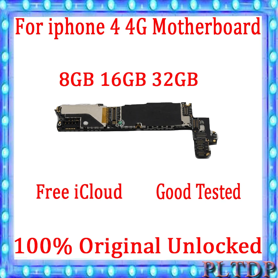 Бесплатная материнская плата iCloud для iphone 4 100% оригинал разблокированная с чипами