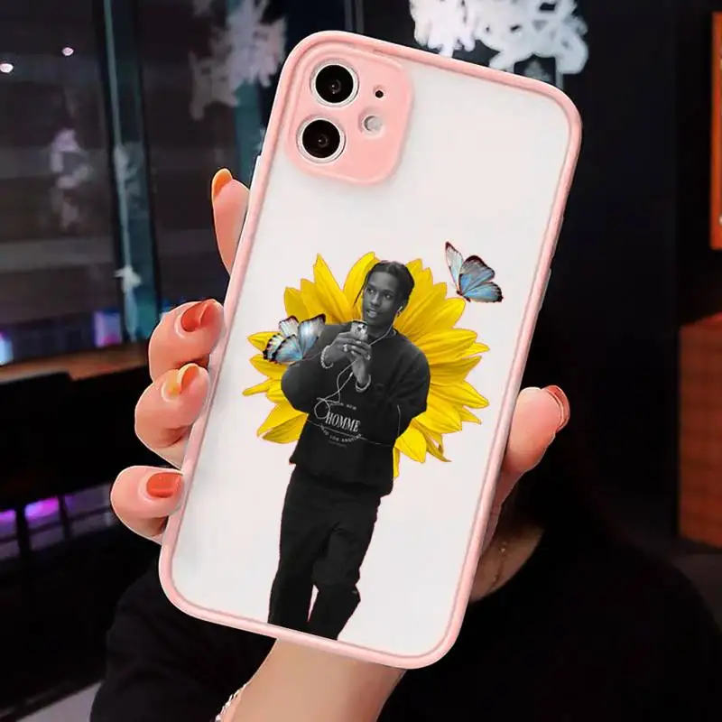 

ASAP Mob Asap Rocky Rapper Phone Case Pink matte transparent For iPhone 7 8 x xs xr 11 12 pro plus max mini Clear Funda