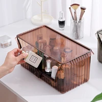 transparent cosmetic storage box bathroom makeup organizers skincare perfume home office storage rangement room organizer