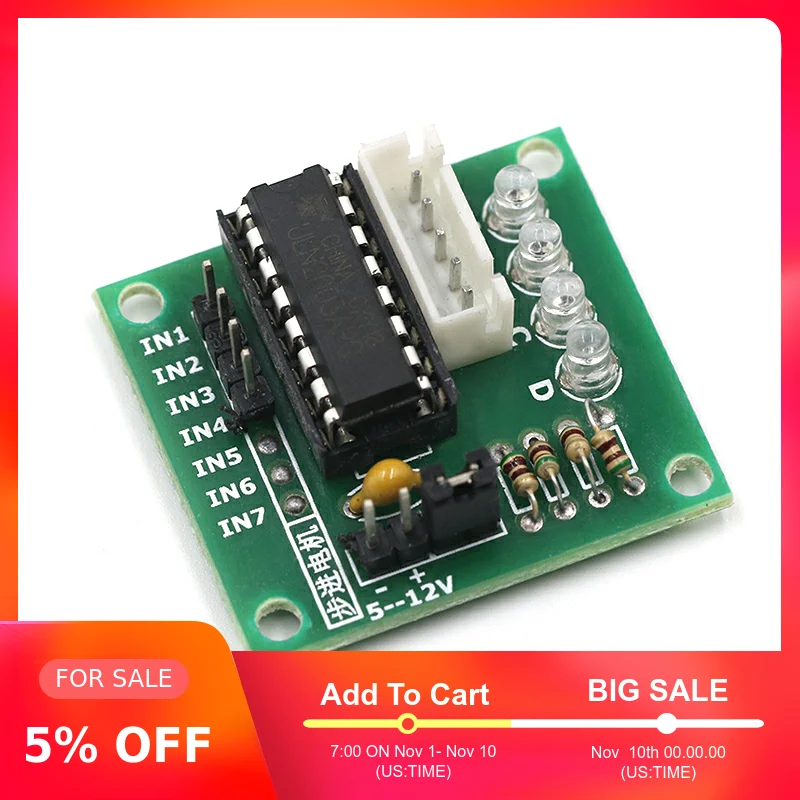 1 лот 28BYJ-48-5V 4 фазный шаговый двигатель+ Драйвер платы ULN2003 для Arduino шаговый двигатель+ ULN2003 драйвер платы