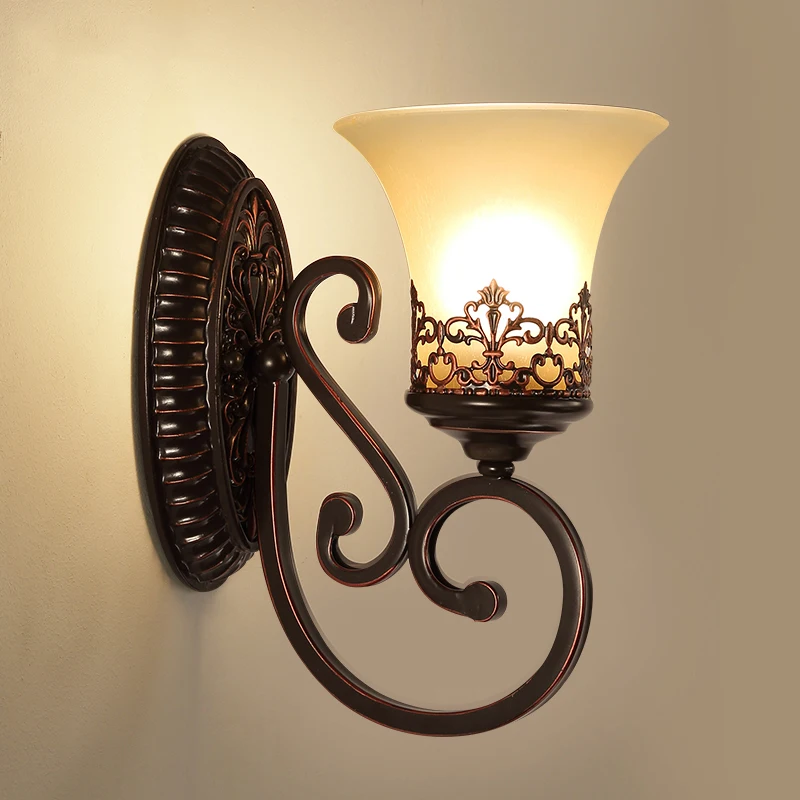 Европейская художественная винтажная настенная лампа для гостиной домашнее