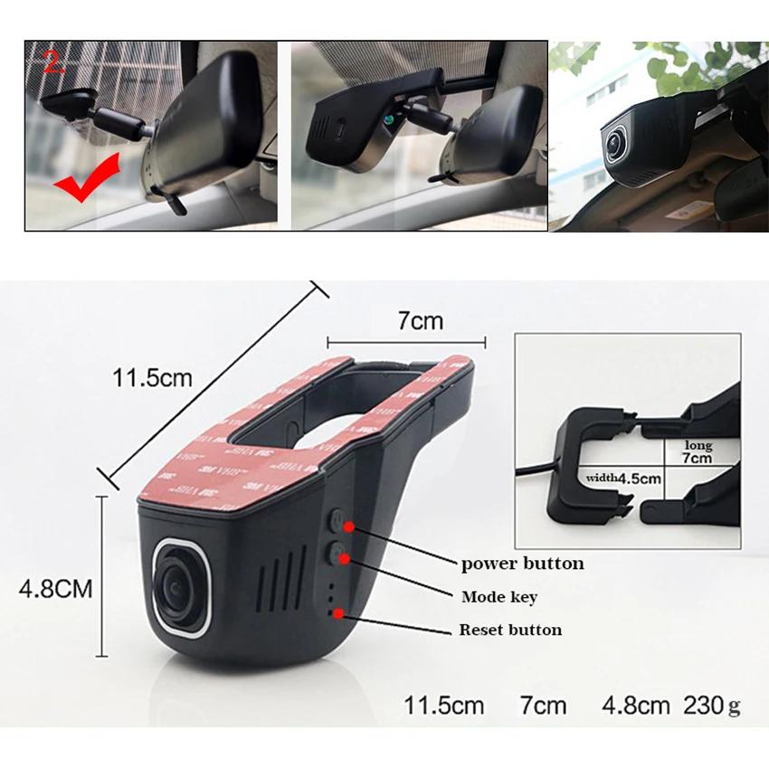Автомобильный видеорегистратор с Wi-Fi для Honda Fit 2010 ~ 2019 2020 2021 Novatek 96658