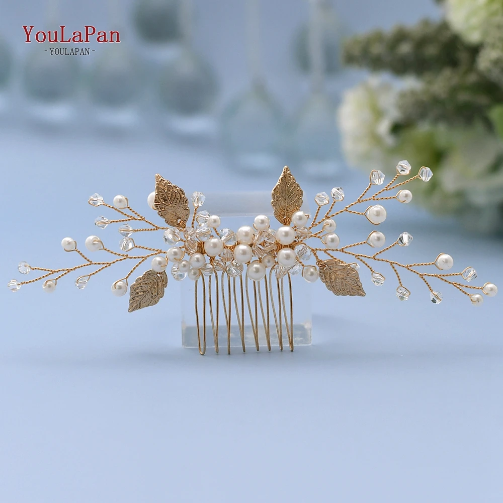 YouLaPan HP180 Wedding Comb Hair Accessories Jewelry Bride Pin Crystal Tiara Golden Clips | Украшения и аксессуары
