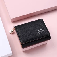 wallet womens short purse ladies small credit card holder tassel leather three fold print pu student girl female coin bags gift