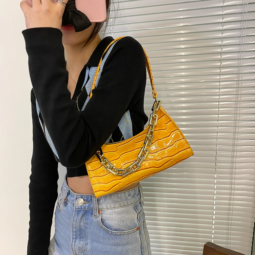 

Hot Sale Women Alligator Pattern Shoulder Bag Small Handbags And Purses Designer Crossbody Bags For Women Tote