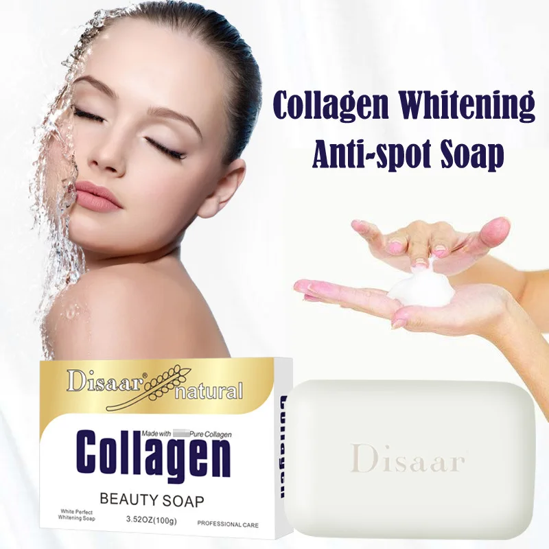 5pcs Natural Collagen Facial Soap Double Whitening Made With 100% Pure Protein Anti-Aging Moisturizer Oil Control - купить по