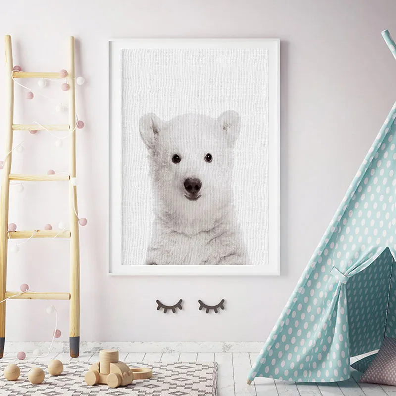 Скандинавская декорация для дома детские животные холст плакаты принты корова