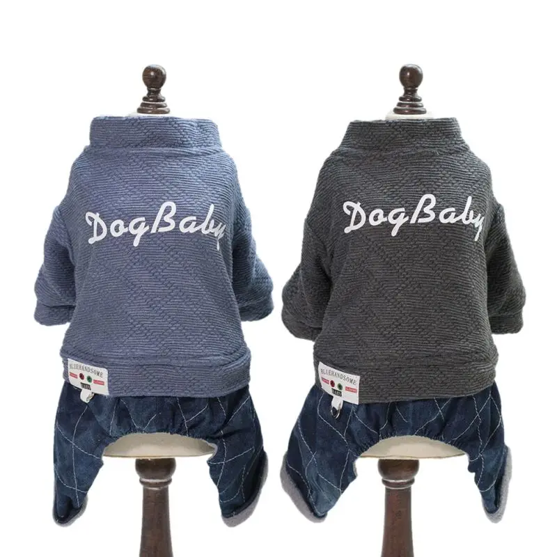 

Pet Dog Warm Casual Jacket Letter Print Coats with Stand Collar Puppy Autumn Winter Coats New Arrived