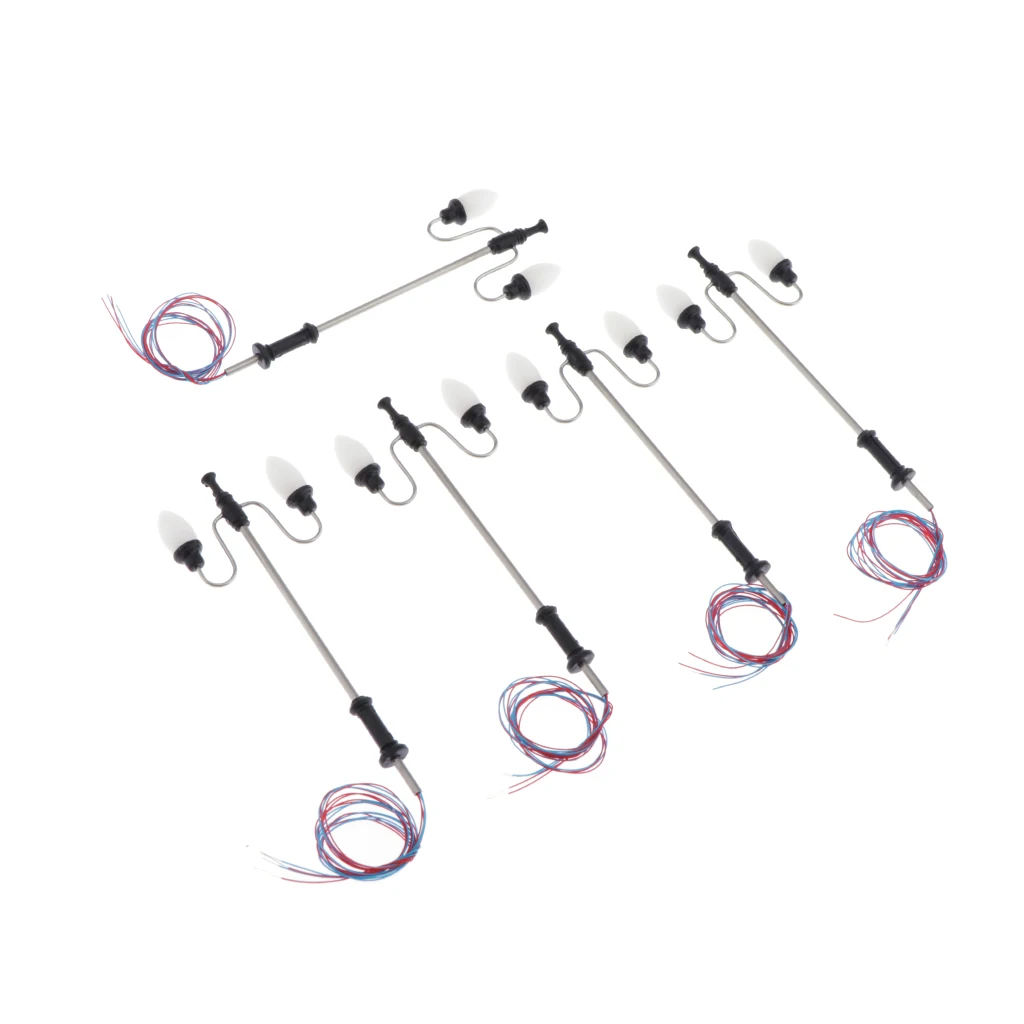 

5pcs Model Railroad Train Street Light Warm White Lights HO Scale LED 1: 100