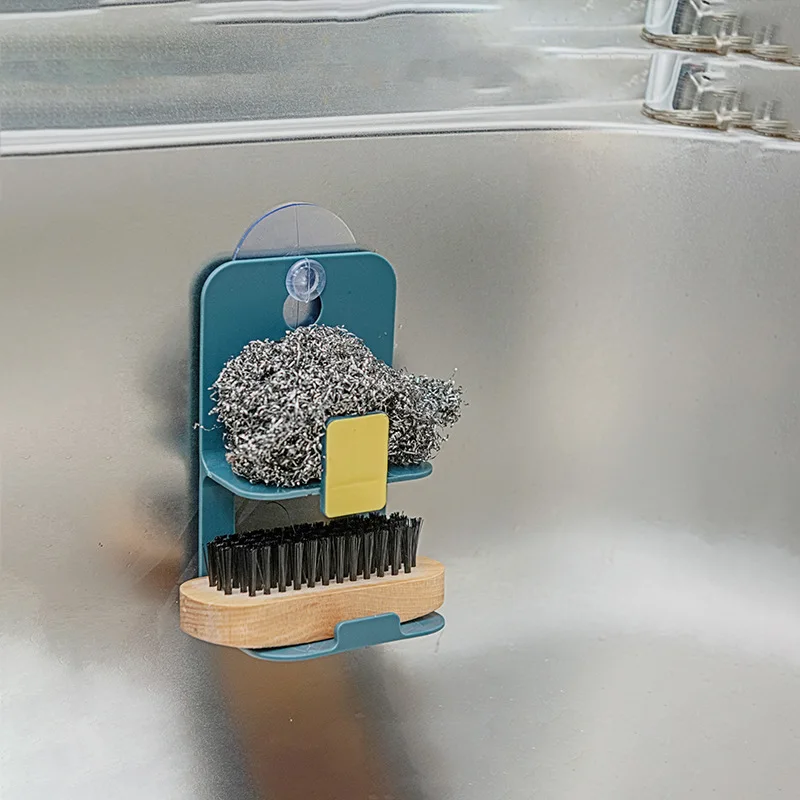 

Kitchen Rack Cleaning Brush Sponge Hook Drain Rack Sink Finishing Rack Cleaning Ball Storage Dishcloth Bath Ball Hanging Rack