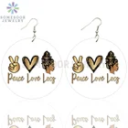 Деревянные висячие серьги SOMESOOR, персик, любовь, Локи, выигрышные меланиновые, этнические, с набивными шлевками из натуральных волос, висячие украшения для женщин, подарки