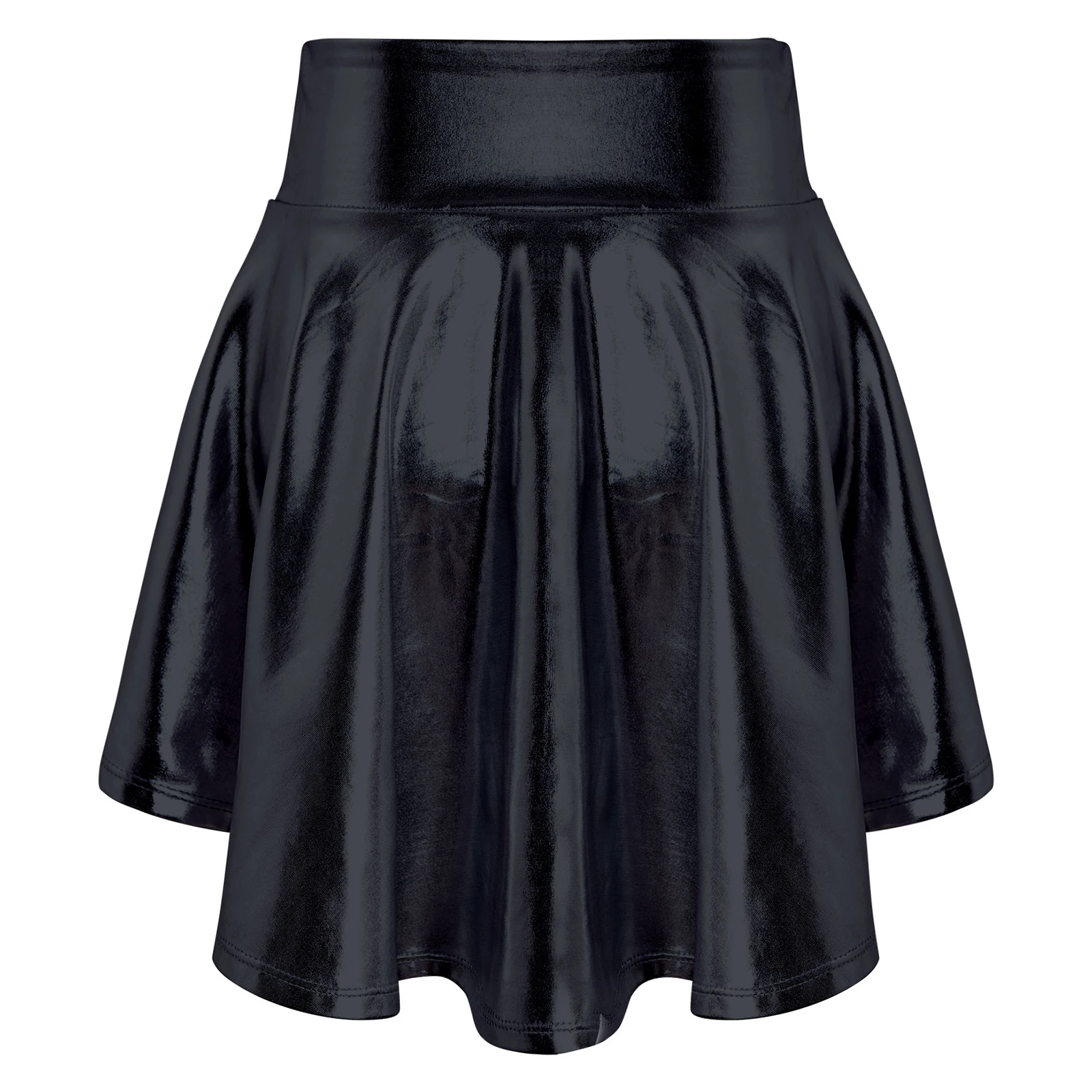 Детская блестящая металлическая фигурка для девочек Однотонная юбка с оборками