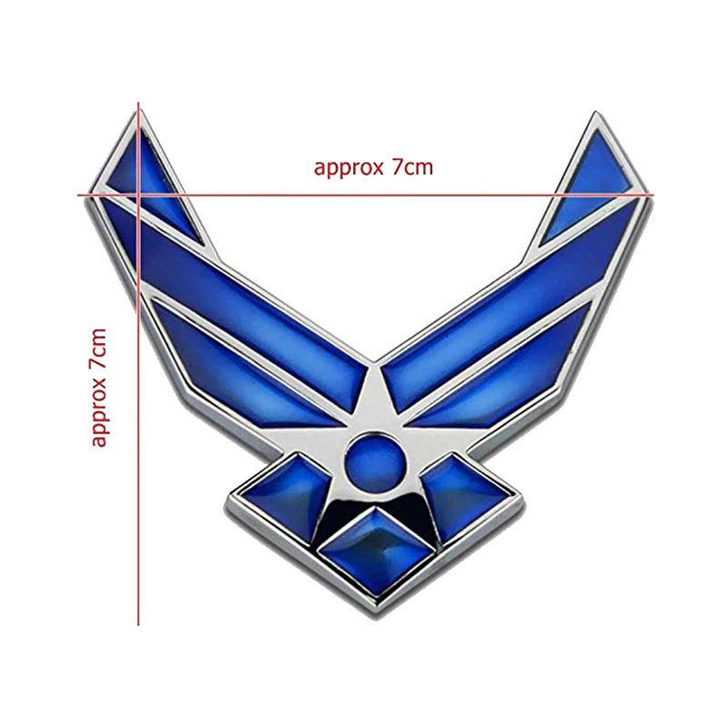 Автомобильная Наклейка металлическая эмблема ВВС США 3D синие крылья авто значок