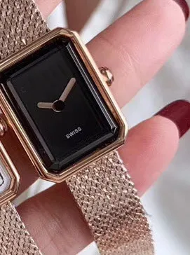 rose gold black Женский браслет montre кварцевые наручные часы Femme белые/черные прямоугольные часы серебро/желтый/розовое золото цвет для женщин - Цвет: rose gold black