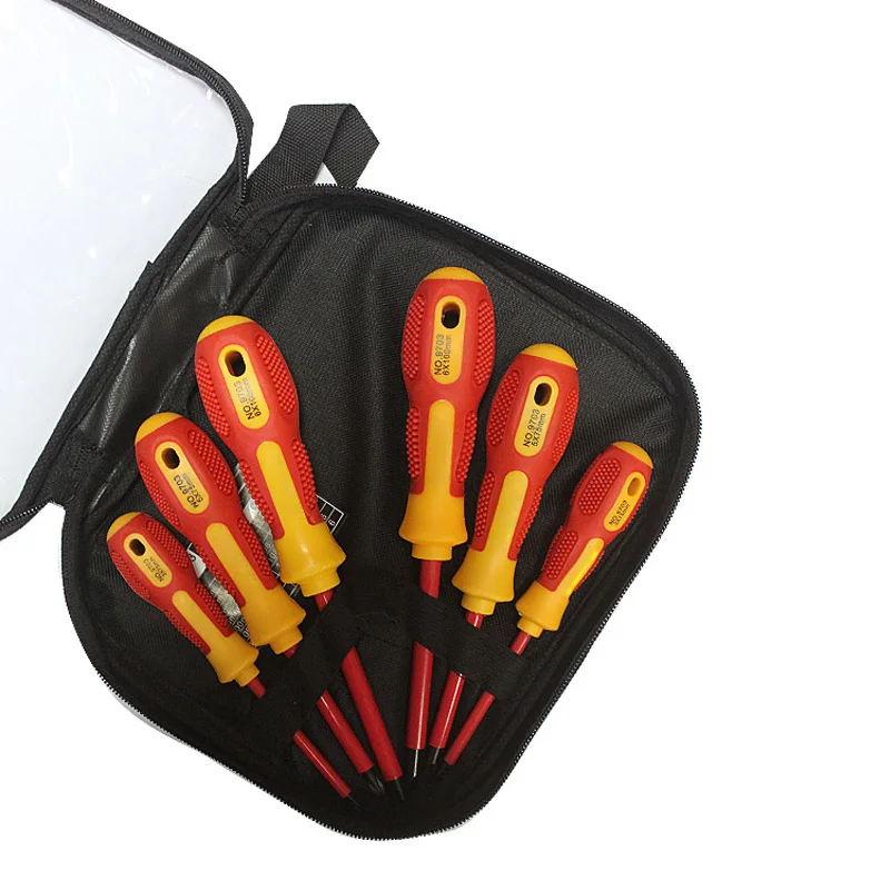 

Withstand 1000V Insulated Screwdriver Set Cross Slotted Anti-skid Screw Driver Home Repair Tools FAS6