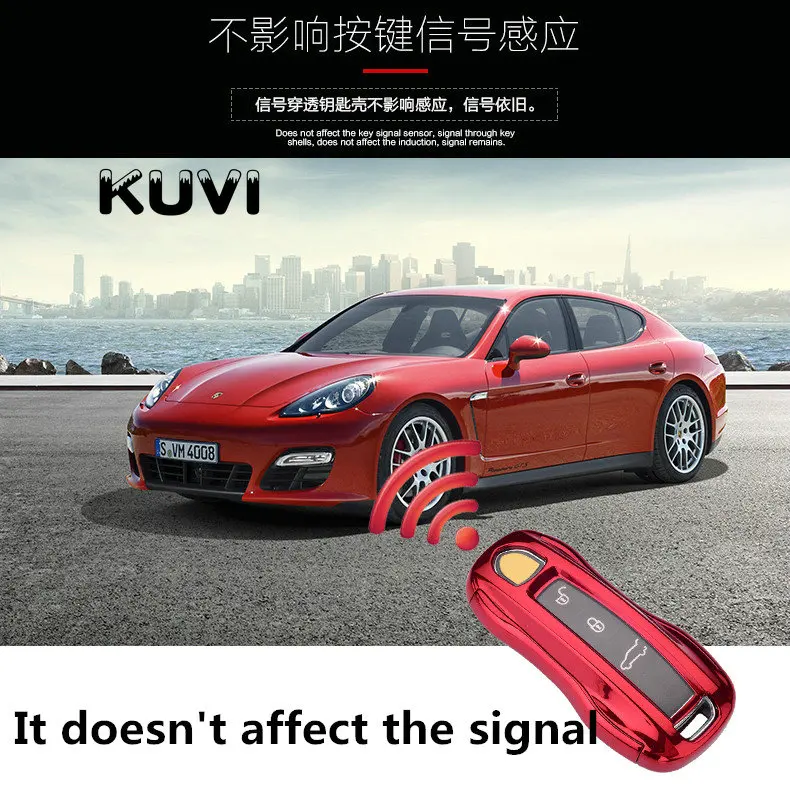 PC + TPU чехол для ключа автомобиля Porsche Cayenne Macan 911 Boxster Cayman Panamera key case Аксессуары