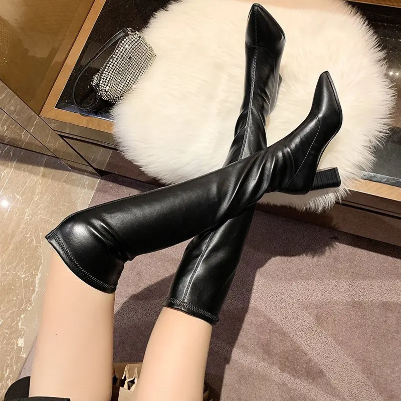 

Thigh High Boots Botas De Mujer Shoes For Women 2020 Bottes Talons Hauts Buty Winter Vrouwen Schoenen Frauen Stiefel Fashion