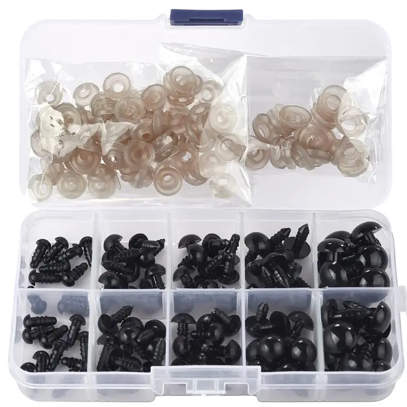 100 шт. Глазные яблоки для кукол аксессуары черные пластиковые плюшевые