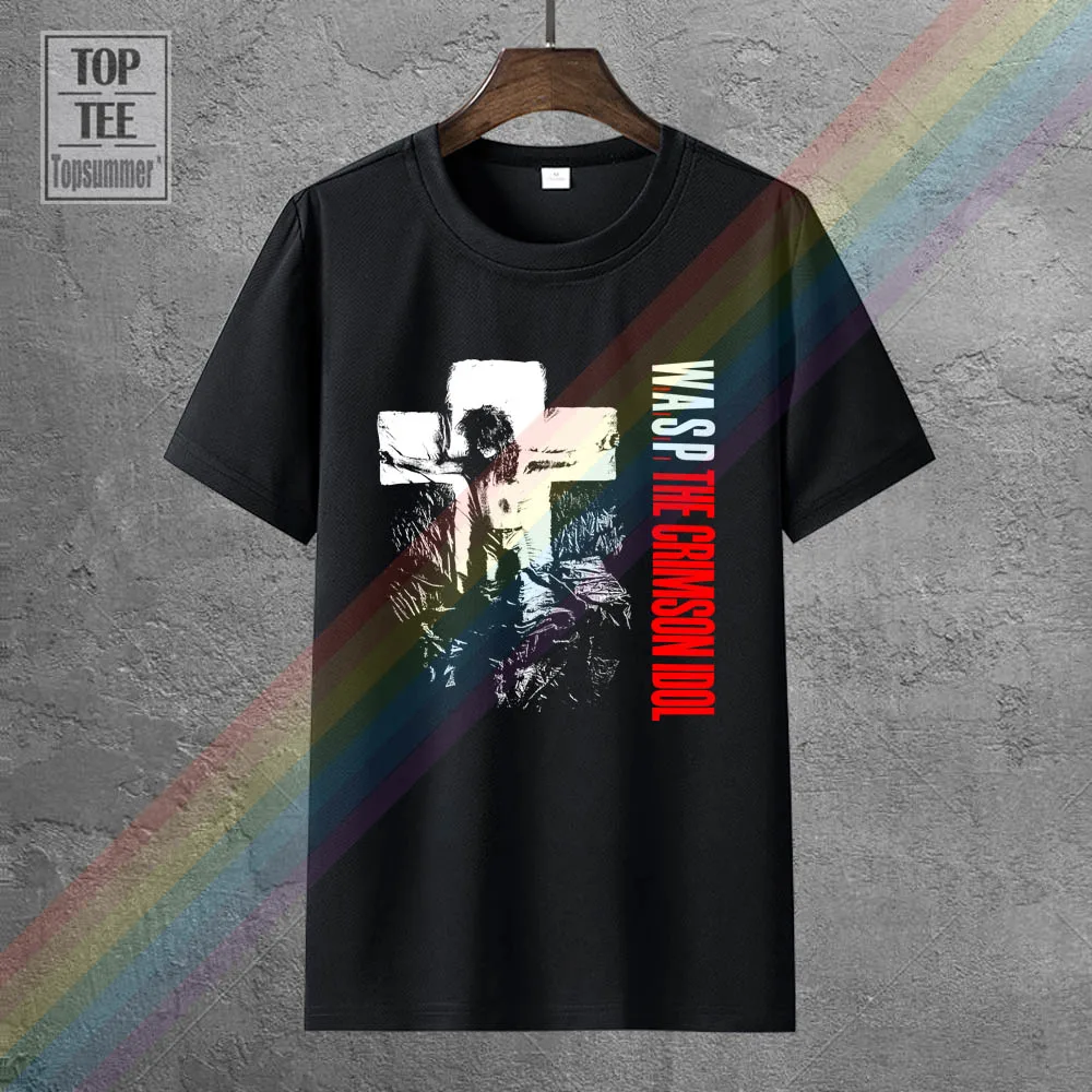 Новинка Черная Футболка W A S P темно-Красного цвета Idol 92 Wasp с тяжелым металлическим