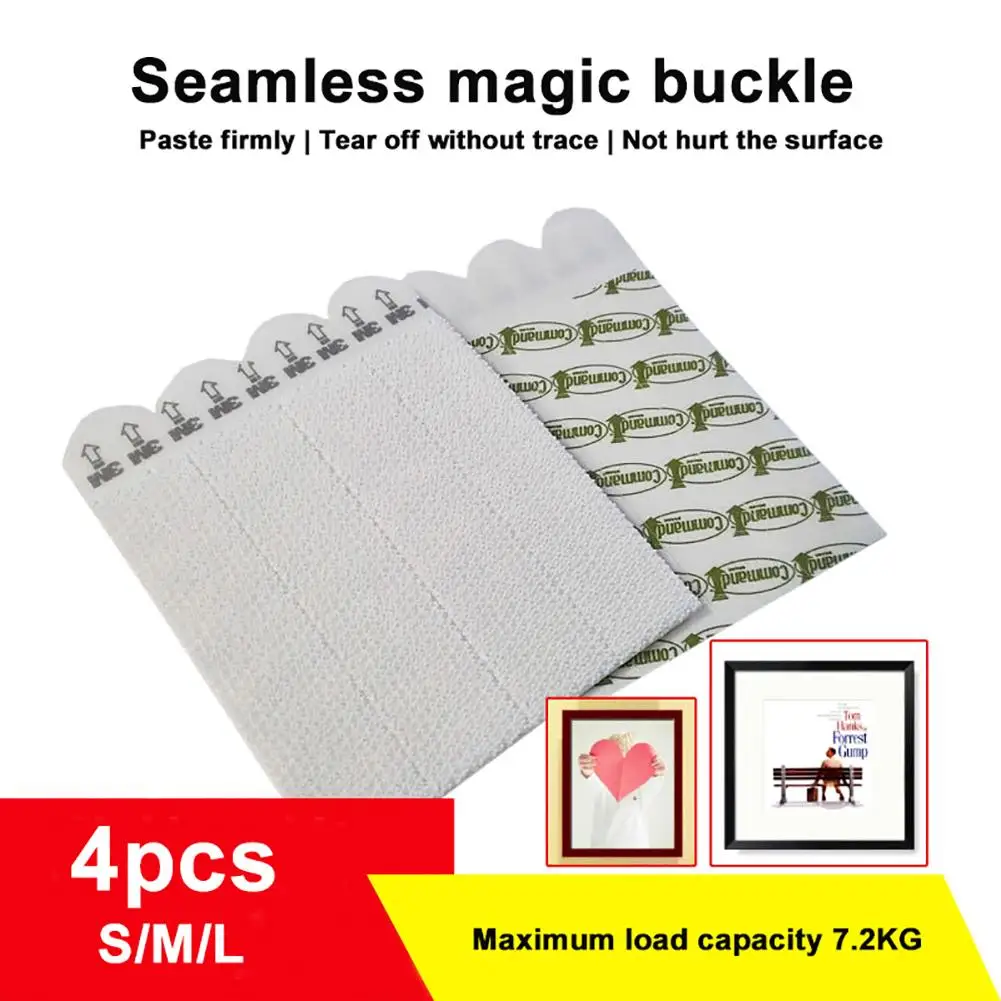 4 шт. прямоугольные двухсторонние клейкие ленты Pad бесследные многоразовые