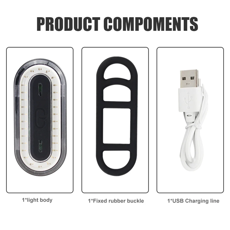 Велосипедный фонарь pвелоспорт красный задний 100 люмен COB Led 6 режимов IP8