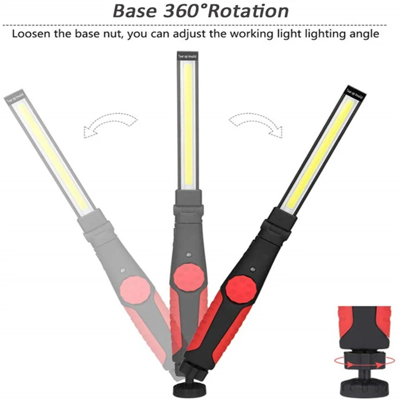Портативный светодиодный фонарик COB с магнитным поворотным креплением