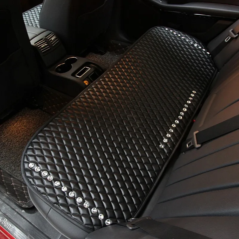

Diamond Crystal Leather Car Seat Cushion Universal Car Seat Covers Four Seasons Front Back Rear Seat Covers Interior Accessories