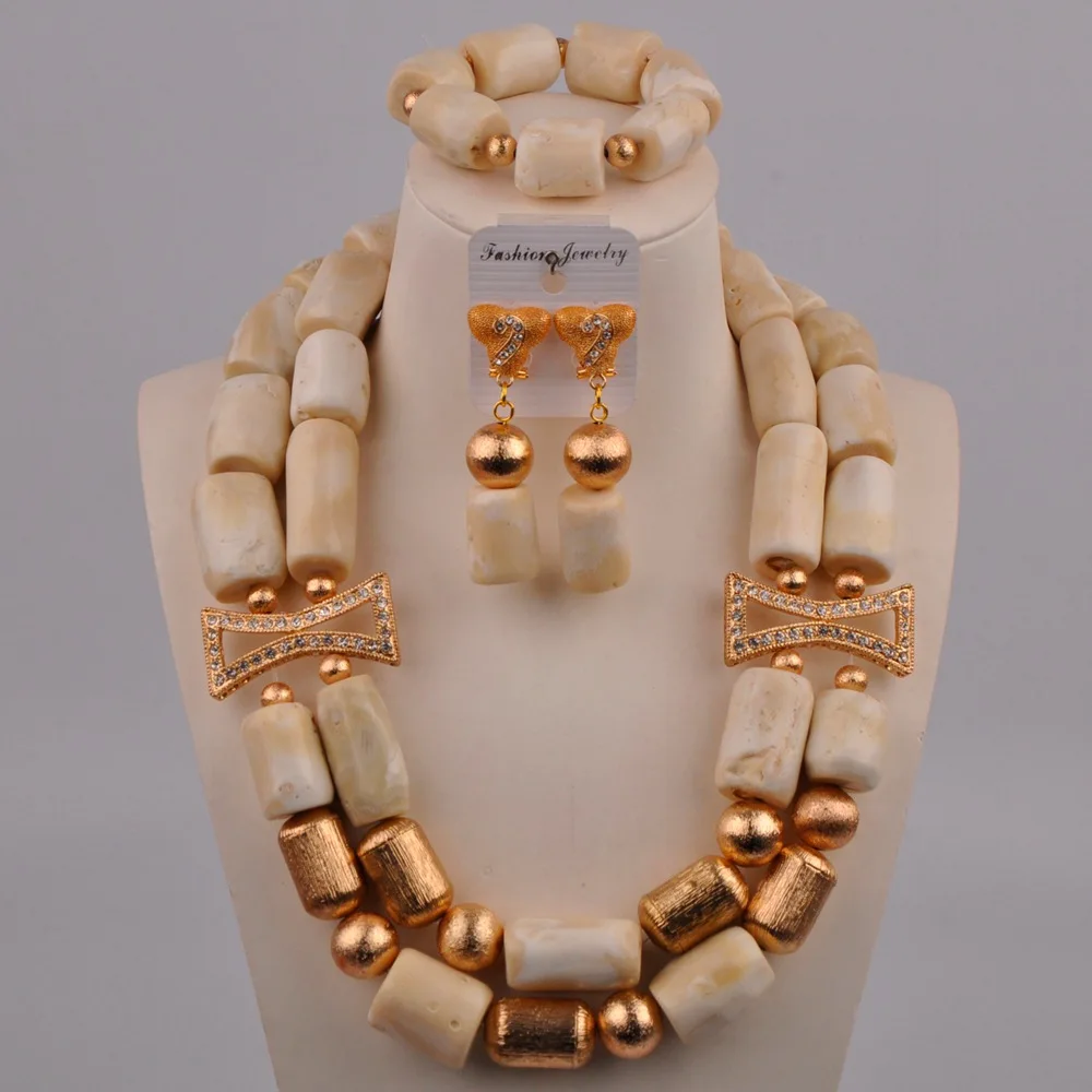 Модные женские белые коралловые ожерелья нигерийские Свадебные Коралловые